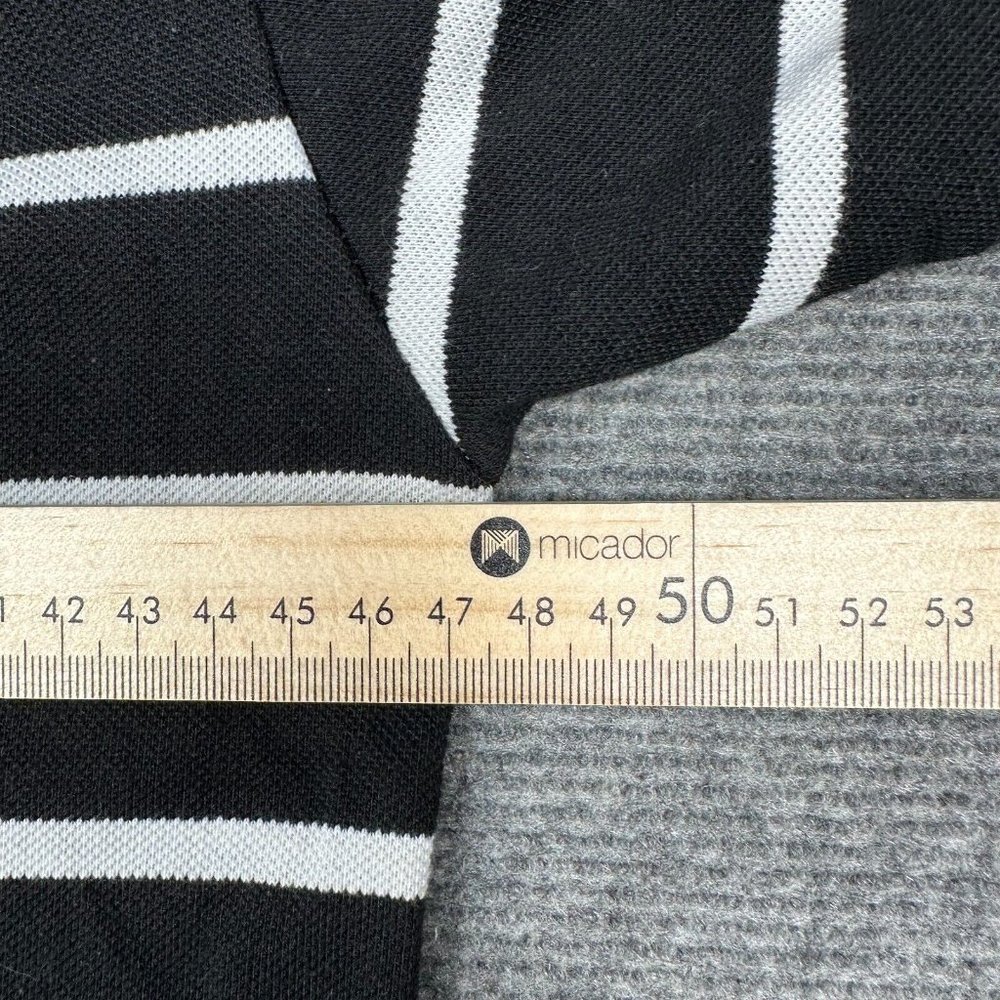 Abercrombie & Fitch Shirt Mens Medium Black White Striped Casual Polo Designer - Picture 13 of 14